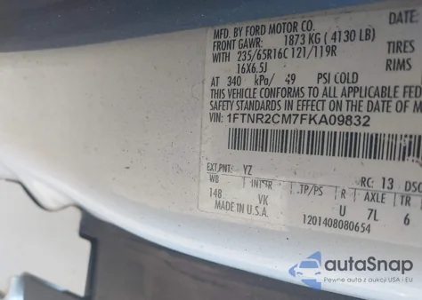 2015 Ford Transit-250 из США, поврежденный, VIN 1FTNR2CM7FKA09832